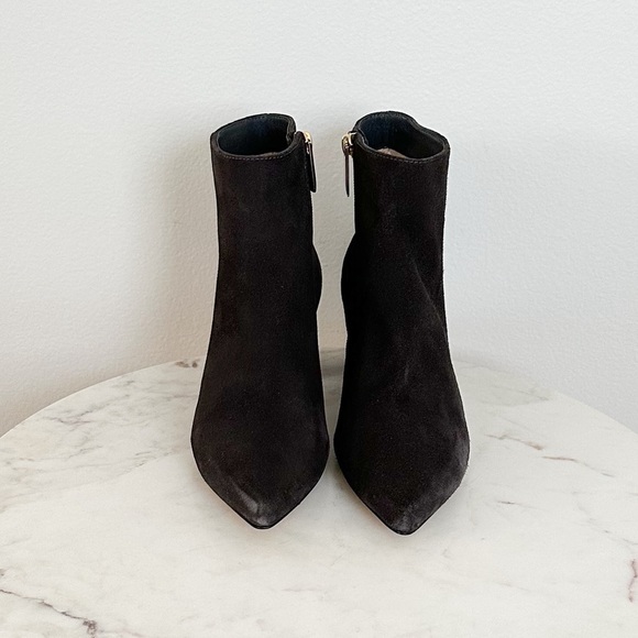 L'AGENCE NEW Jeanne Block Heel Bootie Charcoal Gray Pointed Toe Size 8.5 38.5 EU - Picture 4 of 8